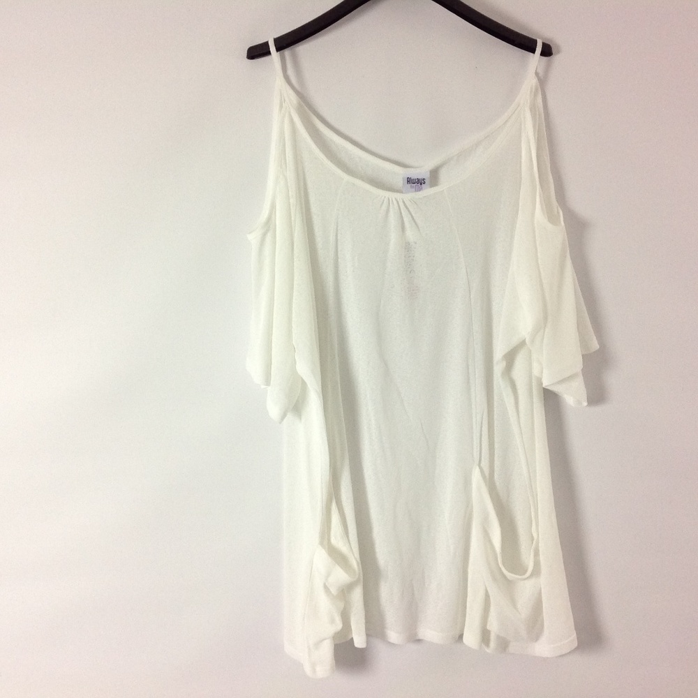 New Always For Me Women's Top White Size 3X